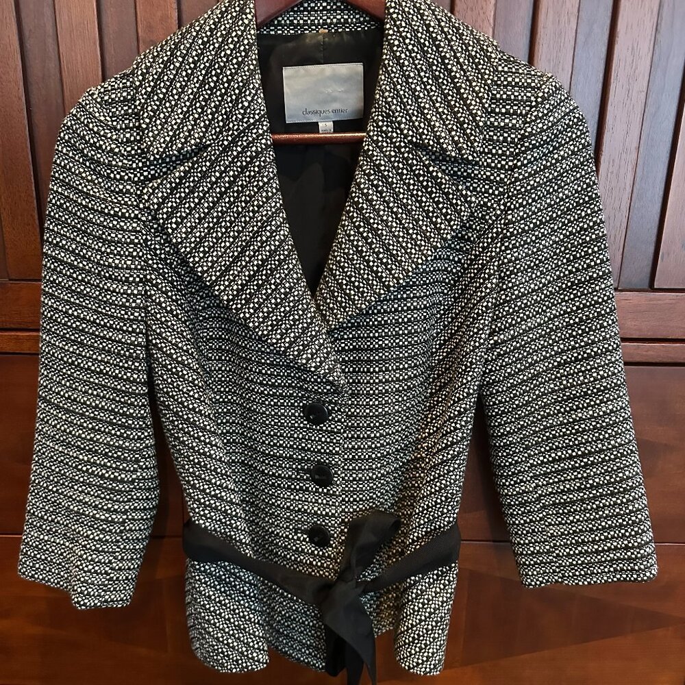 Classiques Entier Women's Blazer (Black/White, with Black Ribbon); Small